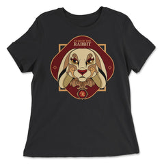 Chinese Year of Rabbit 2023 Chinese Aesthetic graphic - Women's Relaxed Tee - Black