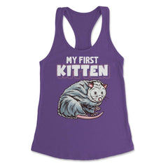 My First Kitten Funny Possum Lover Trash Animal Possum Pun print - Purple