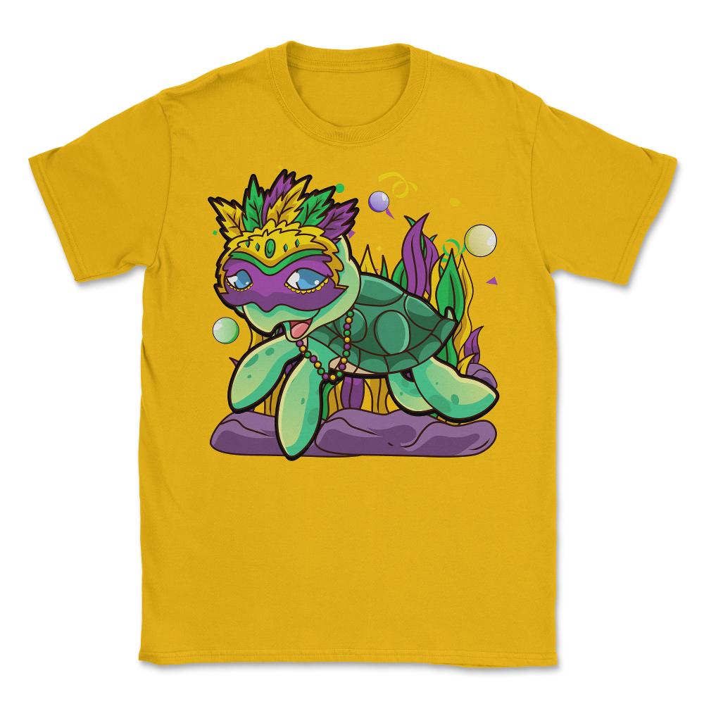 Mardi Gras Turtle with beads & mask Funny Gift product Unisex T-Shirt