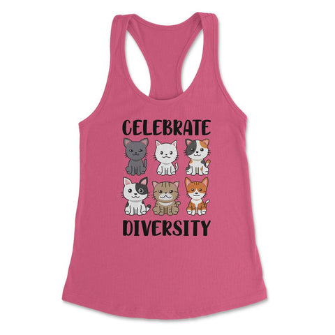 Funny Celebrate Diversity Cat Breeds Owner Of Cats Pets design - Hot Pink