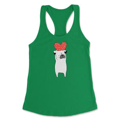Dog with Heart Happy Valentine Funny Gift print Women's Racerback Tank