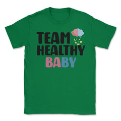 Funny Team Healthy Baby Boy Girl Gender Reveal Announcement graphic - Green