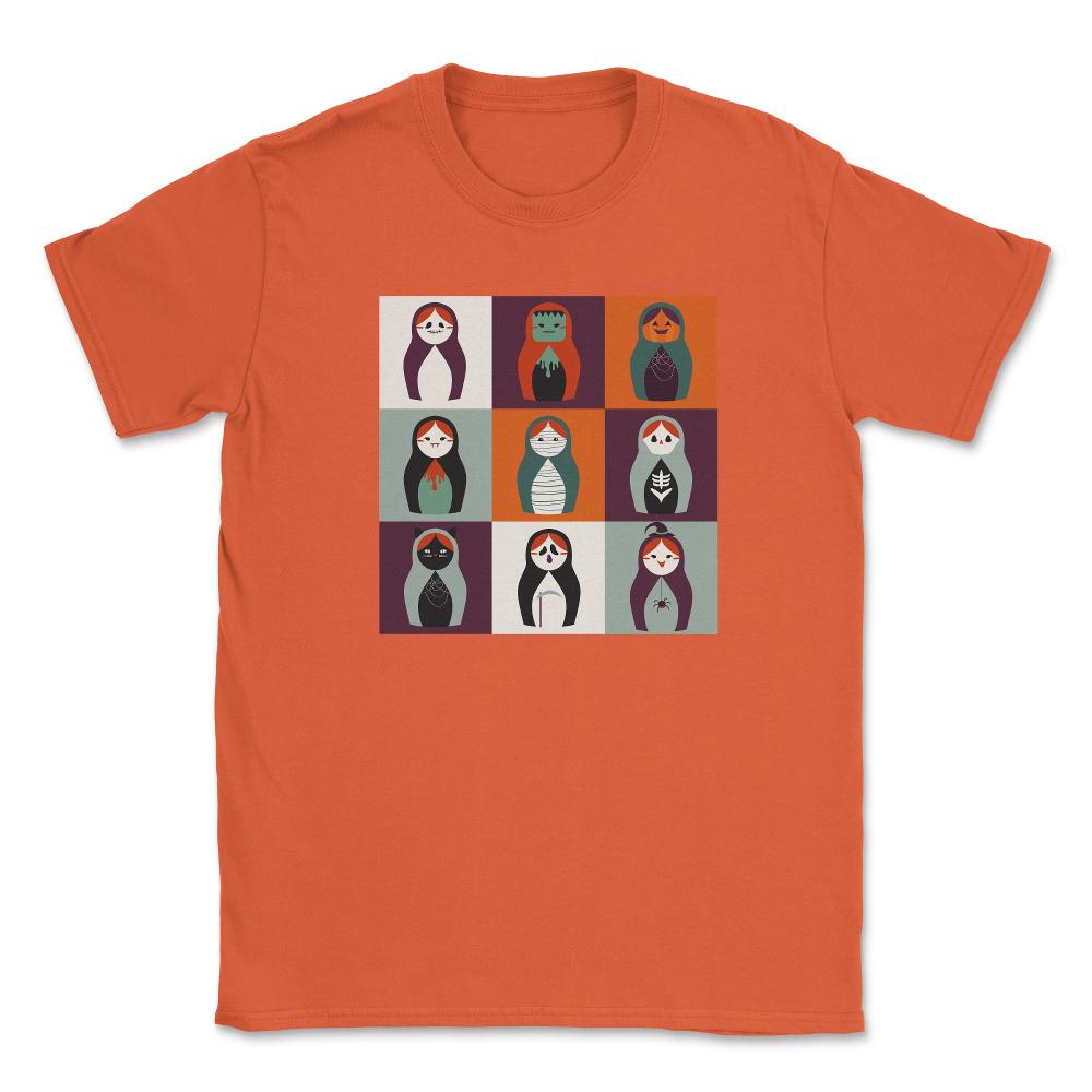 Russian Nesting Dolls Halloween Theme Art graphic Unisex T-Shirt - Orange