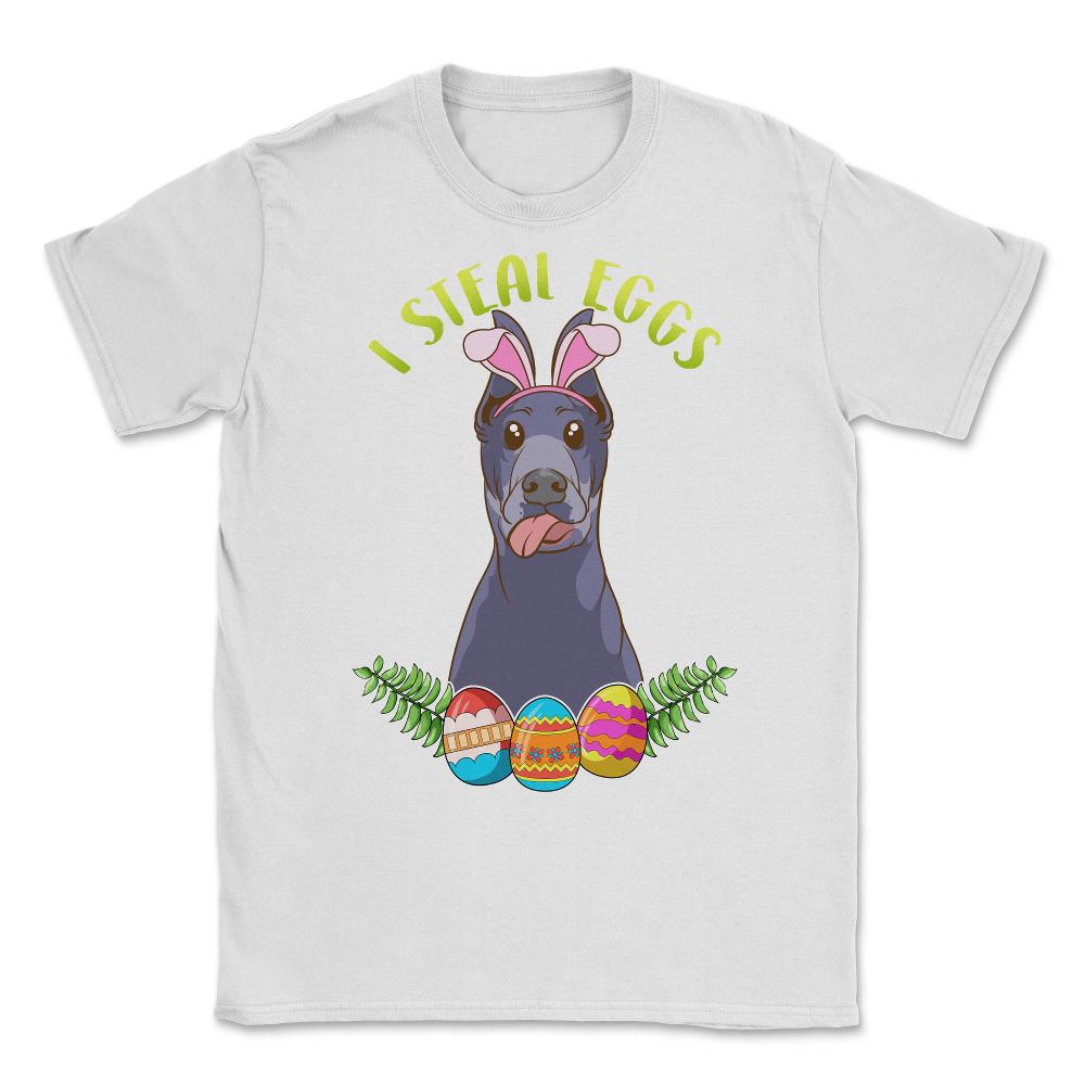 Easter Doberman Pinscher with Bunny Ears Funny I steal eggs product - White