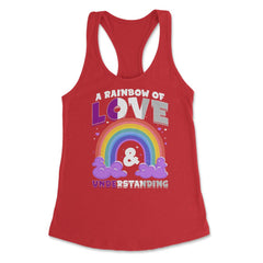 Asexual A Rainbow of Love & Understanding design Women's Racerback - Red