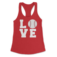Funny Baseball Love Mom Dad Coach Player Athlete Sport design Women's - Red