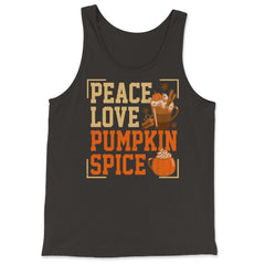 Peace Love Pumpkin Spice Funny Autumn Fall Season Grunge design - Tank Top - Black