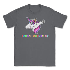 Funny School Counselor Dabbing Unicorn Cute Appreciation product - Smoke Grey