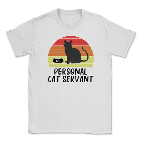 Funny Retro Vintage Cat Owner Humor Personal Cat Servant graphic - White