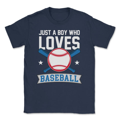 Funny Just A Boy Who Loves Baseball Pitcher Catcher Batter design - Navy