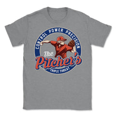 Pitchers Control Power Precision the Pitcher’s Triple Threat graphic - Grey Heather
