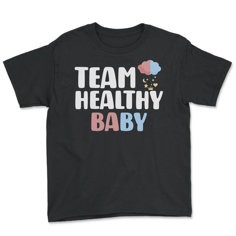 Funny Team Healthy Baby Boy Girl Gender Reveal Announcement design - Black