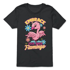 Flamingo Embrace Your Inner Flamingo Spirit Animal graphic - Premium Youth Tee - Black