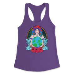 Mother Earth Guardian Holding the Planet Gift for Earth Day graphic - Purple