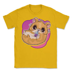 Boba Tea Bubble Tea Cute Kawaii Hamster Gift product Unisex T-Shirt - Gold