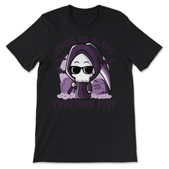 Spoiler Alert Everyone Dies Cute Grim Reaper print - Premium Unisex T-Shirt - Black