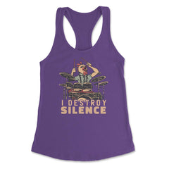 I Destroy Silence Drummer Saying Chicken Playing Drums design Women's