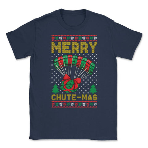 Ugly Christmas design Style Merry Chute-Mas Funny Pun product Unisex - Navy