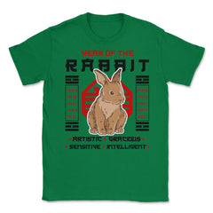 Chinese Year of Rabbit 2023 Chinese Aesthetic graphic Unisex T-Shirt - Green