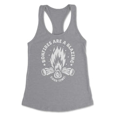 Bonfires are a blazing good time! Retro Vintage Distressed graphic - Heather Grey