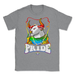 Gay Zodiac LGBTQ Zodiac Sign Taurus Rainbow Pride print Unisex T-Shirt - Grey Heather