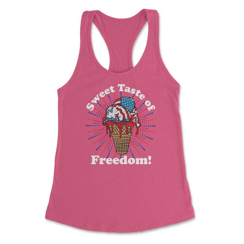 Patriotic Ice Cream Cone American Flag Independence Day graphic - Hot Pink