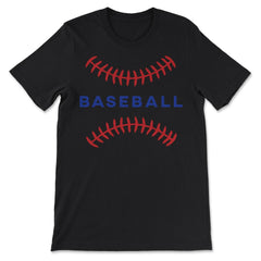 Baseball Lover Sporty Baseball Red Stitches Players Coach product - Premium Unisex T-Shirt - Black