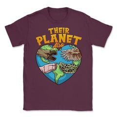 Their Planet Also Animal Rights Friendly Message Vegan Meme graphic - Maroon