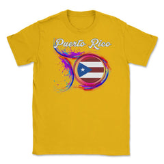 Puerto Rico Flag Gay Holi Greeting Boricua by ASJ graphic Unisex - Gold