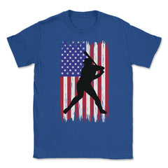 Baseball Pitcher Player American Flag USA Distressed Vintage design - Royal Blue