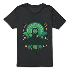 Lucky To Be a Teacher St Patrick’s Day Boho Rainbow graphic - Premium Youth Tee - Black