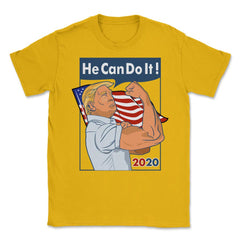 Trump 2020 He can do it! Funny Trump for President Design print - Gold