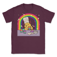 Rainbow Gay Guinea Pig Baker Funny Cute Pride Gift design Unisex - Maroon