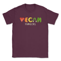 Vegan Fangirl Vegetable Lettering Cool Design print Unisex T-Shirt - Maroon