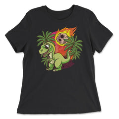 Asteroid Day T-Rex Dinosaur Hilarious Character Meme design - Women's Relaxed Tee - Black
