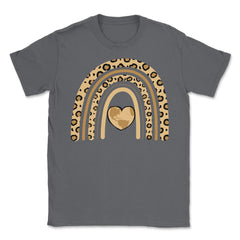 Leopard Pattern Bohemian Rainbow Earth Day Heart print Unisex T-Shirt