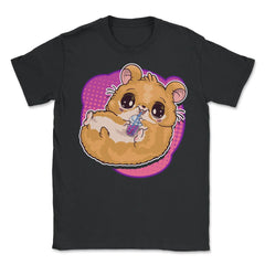 Boba Tea Bubble Tea Cute Kawaii Hamster Gift product Unisex T-Shirt - Black