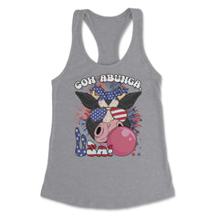 4th of July Cow-abunga, USA! Funny Patriotic Cow design Women's - Grey Heather