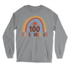 100 Days Smarter 100 Days of School Boho Rainbow Costume product - Long Sleeve T-Shirt - Grey Heather