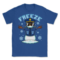 Freeze Police Snowman Hilarious Christmas Police Officer product - Royal Blue