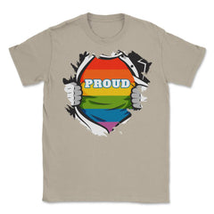 Rainbow Pride Flag Hero Gay design Unisex T-Shirt - Cream
