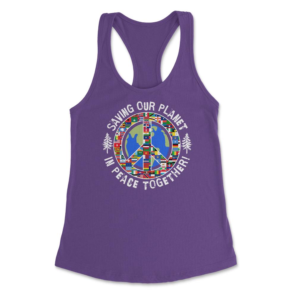 Saving Our Planet in Peace Together! Earth Day design Women's - Purple