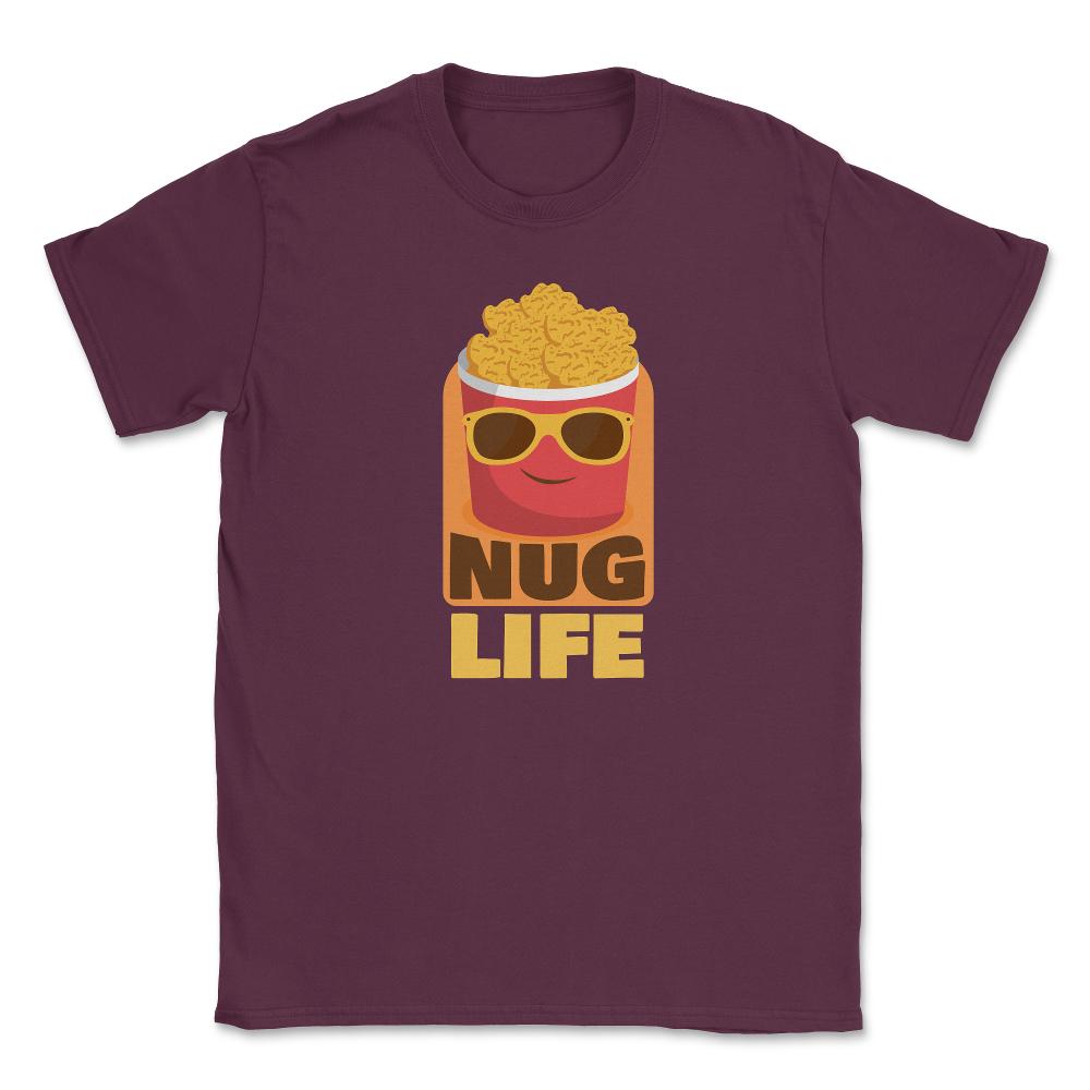 Nug Life Kawaii Chicken Nuggets Bucket Character Hilarious print - Maroon