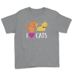 Funny I Love Cats Heart Cat Lover Pet Owner Cute Kitten product Youth - Grey Heather