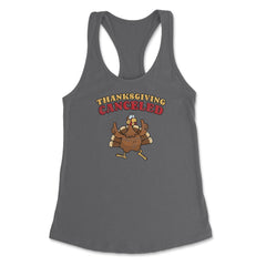 Thanksgiving Canceled Funny Happy Turkey graphic Women's Racerback