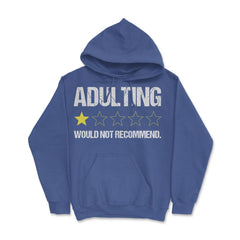 Funny Adulting One Star Would Not Recommend Sarcastic print Hoodie - Royal Blue