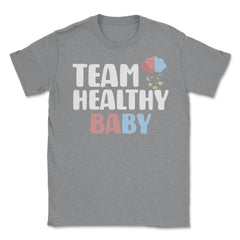 Funny Team Healthy Baby Boy Girl Gender Reveal Announcement design - Grey Heather