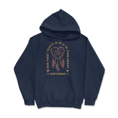 Peacock Feathers Dreamcatcher Heart Native Americans design - Hoodie - Navy
