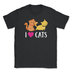 Funny I Love Cats Heart Cat Lover Pet Owner Cute Kitten product - Black