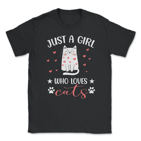 Funny Cute Cat Wearing Eyeglasses Just A Girl Who Loves Cats product - Black